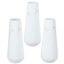 Product Porcelain vase white with gold motif – Elegant flower vase in a set of 3 H12cm 3 pcs
