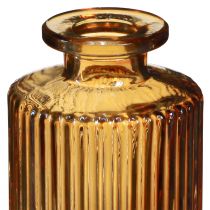 Product Mini vases made of glass orange with grooves decoration H13cm 6 pcs