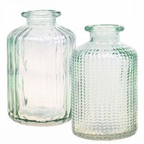 Mini vases glass decorative bottles retro vintage Ø6cm H10.5cm 2pcs
