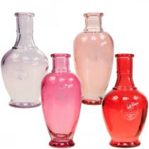 Mini vases glass decorative glass vases pink pink red purple 15cm 4pcs