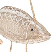 Product Mobile Maritime Wooden Fish Shells Natural White L20cm 2pcs