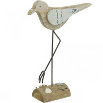Sea decoration, deco seagull made of wood, shabby chic, blue and white H32cm