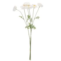 Product Artificial poppy, white, long stem, 78cm, 3 pieces