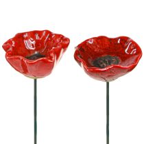 Product Poppy Ceramic Decoration Flower Plug Poppy Red 5cm 8 Pcs