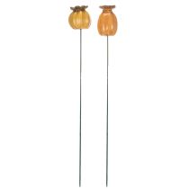 Product Garden stake poppy seed pod for stylish garden design, flower bed or balcony, 60cm, 2 pieces