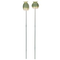 Product Poppy seed pod decorative stake for seasonal garden elegance or balcony highlights, 41cm, 4 pieces