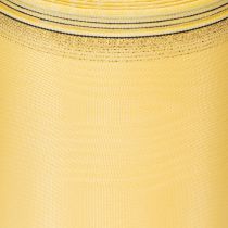 Product Moiré wreath ribbon, yellow with gold trim, decorative floral ribbon, acetate/polyester, 150mm x 25m