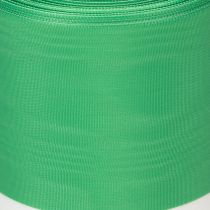 Product Moiré wreath ribbon green-white 150mm, decorative ribbon, bow ribbon, taffeta quality 25m