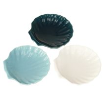 Product Shell plate maritime bowl ceramic blue white 14cm 3pcs