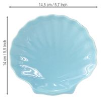 Product Shell plate maritime bowl ceramic blue white 14cm 3pcs