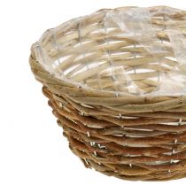 Basket bowl for planting light brown Ø24cm