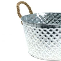 Product Zinc bowl round with rope handles Ø28cm H16cm