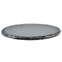 Product Natural Slate Plate Round Stone Tray Black Ø25cm 2 pcs