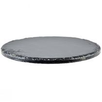 Product Natural Slate Plate Round Stone Tray Black Ø30cm 2 pcs