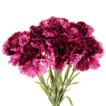 Product Artificial carnation, two-tone, long stem 56cm, bunch of 8