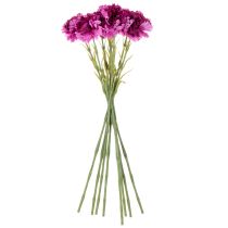 Product Artificial carnation, two-tone, long stem 56cm, bunch of 8