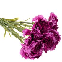 Product Artificial carnation, two-tone, long stem 56cm, bunch of 8