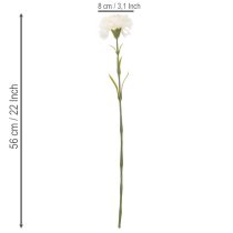 Product Artificial carnation flower with stem for bouquets and wreaths, 56cm, 8 pieces