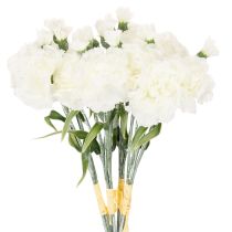Product Artificial carnations, white, 40cm, 4 pieces