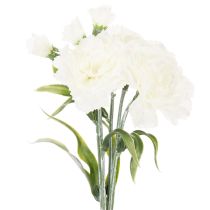 Product Artificial carnation bouquet, white artificial flowers, decoration, 4 bunches