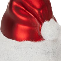 Product Christmas bauble Santa hat glass 8cm 6pcs