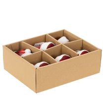 Product Christmas bauble Santa hat glass 8cm 6pcs