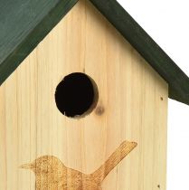 Product Nesting box blue tit bird house wood natural green H20.5cm