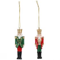 Product Nutcracker Pendant Christmas Decorations 4-Piece Set, Red Green Gold, 10cm