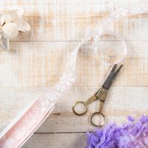 Product Organza ribbon, floral gift ribbon, pink, 25mm, 18m