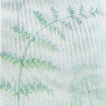 Product Organza ribbon, chiffon ribbon, leafy branches, green, 40mm, 15m