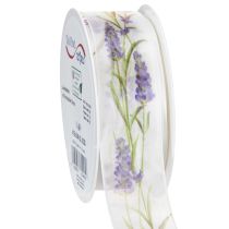 Product Organza ribbon, chiffon ribbon, decorative ribbon, lavender, 40mm, 20m