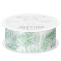 Product Organza ribbon, chiffon ribbon, green plant ribbon, 40mm x 15m
