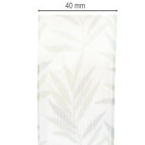 Product Organza ribbon, chiffon ribbon, green plant ribbon, 40mm x 15m
