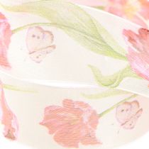 Product Organza Ribbon Chiffon Ribbon Parrot Tulips Red 40mm 18m