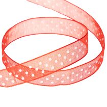 Product Ribbon with polka dot pattern for versatile seasonal gift wrapping, 1.5cm wide, 20m long