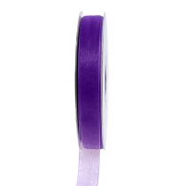 Organza ribbon with selvedge 1.5cm 50m medium purple