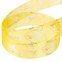 Product Organza ribbon with chick gift ribbon yellow 25mm 20m