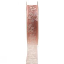 Product Organza ribbon flowers gift ribbon pink 25mm 18m