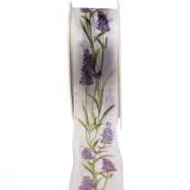 Product Organza ribbon chiffon ribbon decorative ribbon lavender 40mm 20m