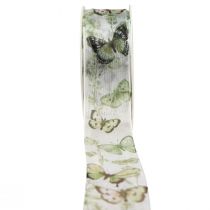 Product Organza ribbon chiffon ribbon butterflies green 40mm 18m