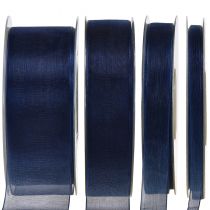 Product Organza ribbon gift ribbon dark blue ribbon blue selvedge 50m