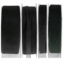 Product Mourning organza ribbon with selvage 50m black