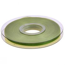 Product Organza ribbon green gift ribbon woven edge olive green 6mm 50m