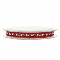 Product Organza ribbon with star dark red 6mm 20m