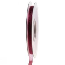 Product Organza ribbon Bordeaux nylon ribbon 6mm 50m