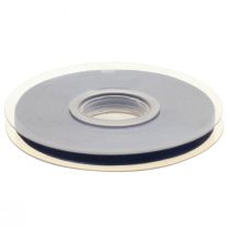 Product Organza ribbon gift ribbon dark blue ribbon blue selvedge 6mm 50m