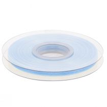 Product Organza ribbon gift ribbon light blue ribbon blue selvedge 6mm 50m