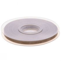 Product Organza ribbon gift ribbon beige ribbon woven edge taupe 6mm 50m