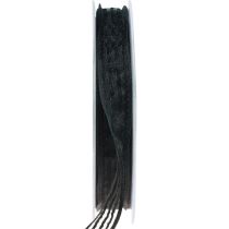 Product Organza ribbon with stripes gift ribbon black 15mm 20m
