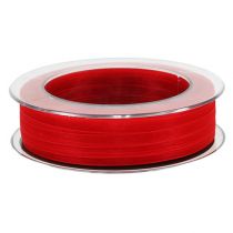 Product Organza ribbon with selvedge red 7mm 50m
